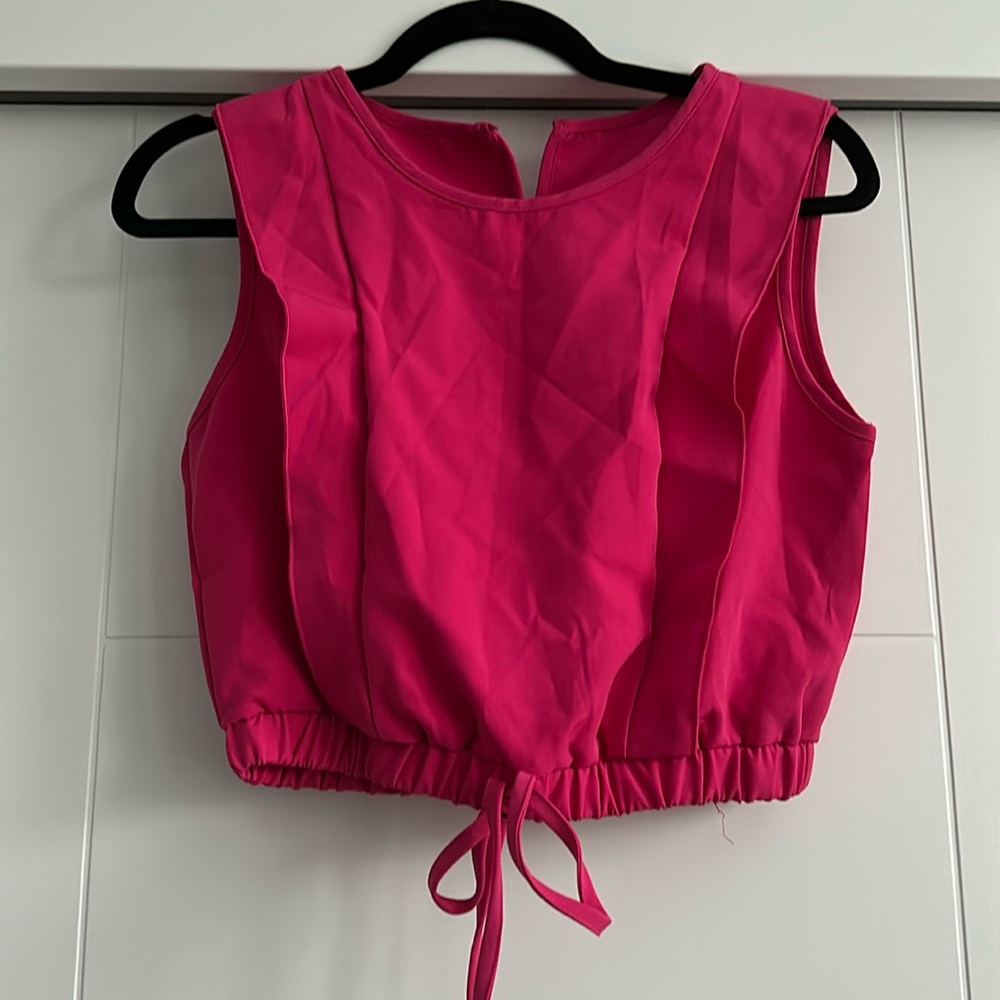 SHEIN Pink Crop Matching Set